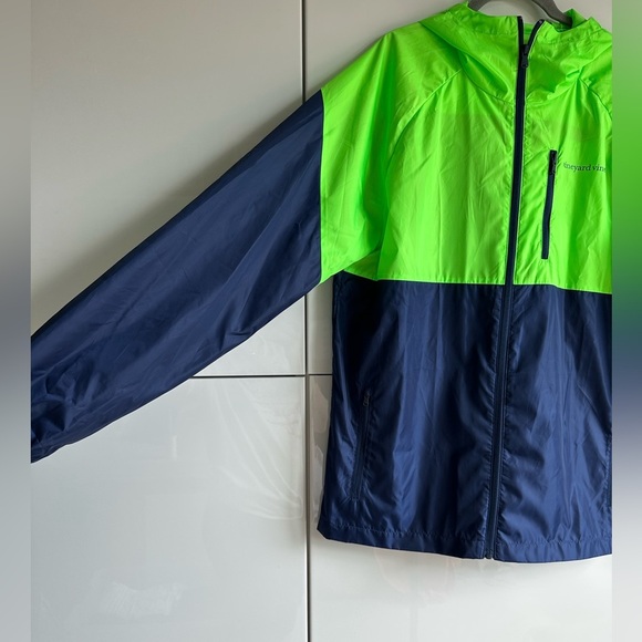 Vineyard Vines Men’s Packable Windbreaker Size Large Navy Green Golf - Picture 2 of 8